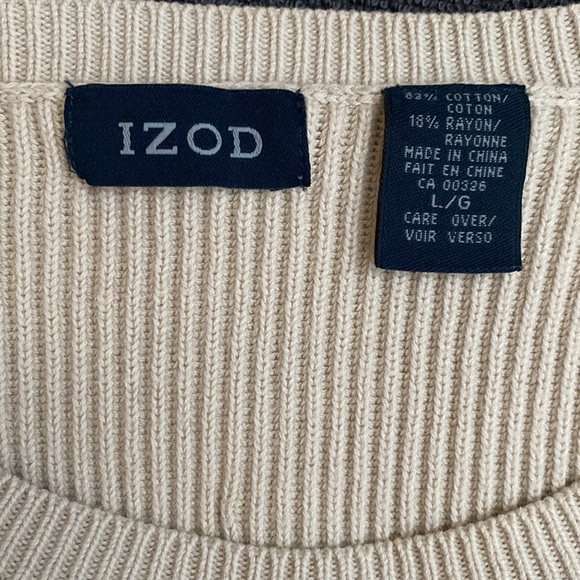 [L] Izod Vintage Ribbed Oversized Sweater | Cream - Picture 5 of 5